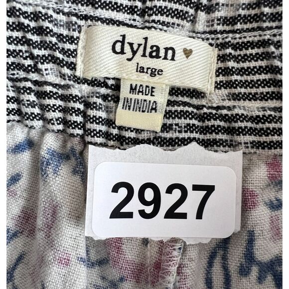 Dylan Women's Pull On Floral Shorts Red Blue Cream Cotton Drawstring Size L - Picture 12 of 12